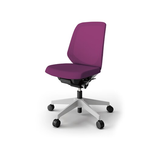 ノートチェア ロー 樹脂グレー布パープル