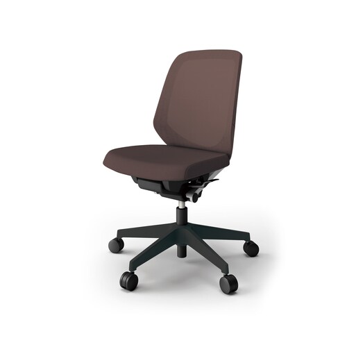 ノートチェア ロー 樹脂BK布ブラウン