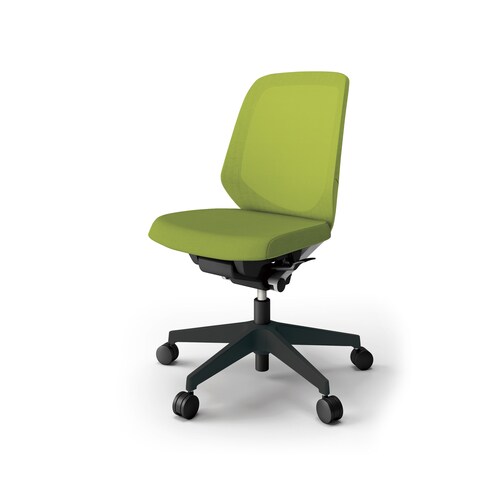 ノートチェア ロー 樹脂BK布モスG