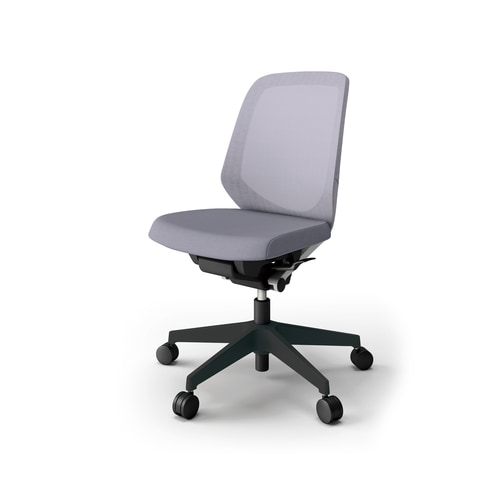 ノートチェア ロー 樹脂BK布Lグレー