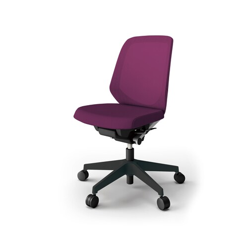 ノートチェア ロー 樹脂BK布パープル