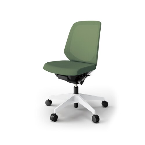 ノートチェア ロー 樹脂WH布アイビー