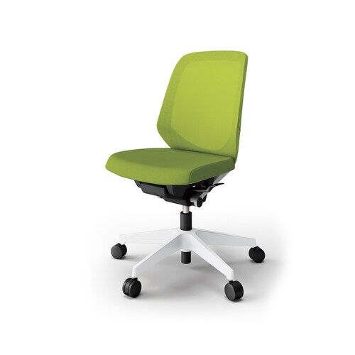 ノートチェア ロー 樹脂WH布モスG