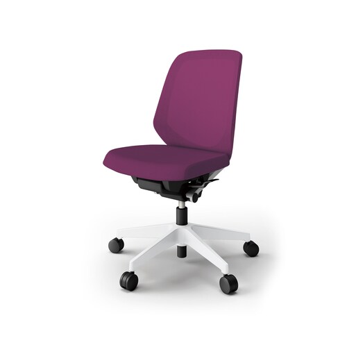 ノートチェア ロー 樹脂WH布パープル
