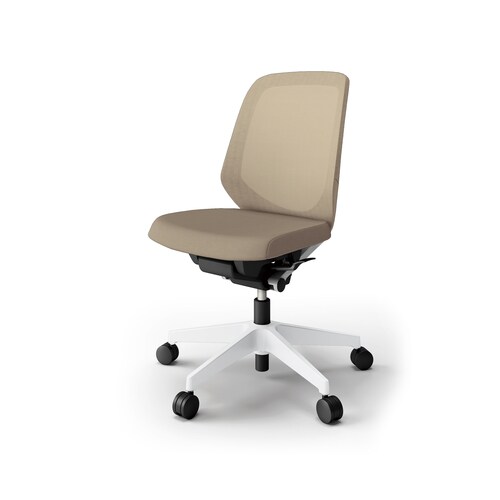 ノートチェア ロー 樹脂WH布サンドY