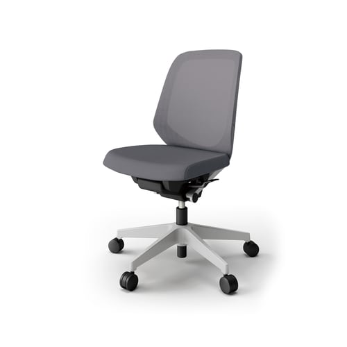 ノートチェア ロー 樹脂グレー布Dグレー