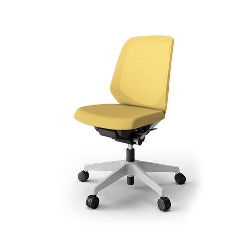 ノートチェア ロー 樹脂グレー布カナリア