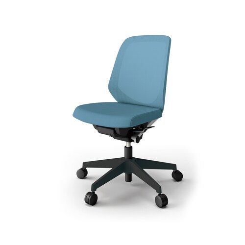 ノートチェア ロー 樹脂BK布ダックB