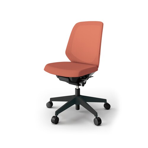 ノートチェア ロー 樹脂BK布パーシモ