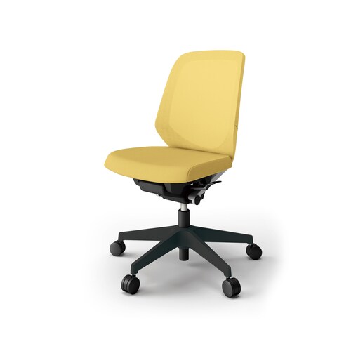 ノートチェア ロー 樹脂BK布カナリア