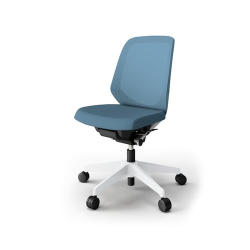 ノートチェア ロー 樹脂WH布ダックB