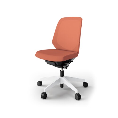 ノートチェア ロー 樹脂WH布パーシモ