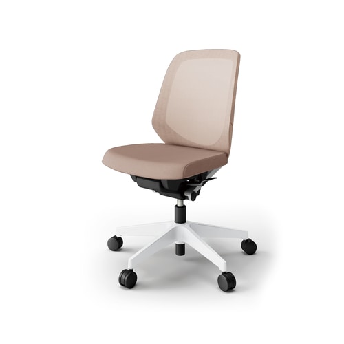 ノートチェア ロー 樹脂WH布グレイB