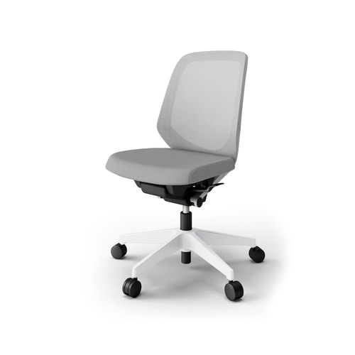 ノートチェア ロー 樹脂WH座Wグレー