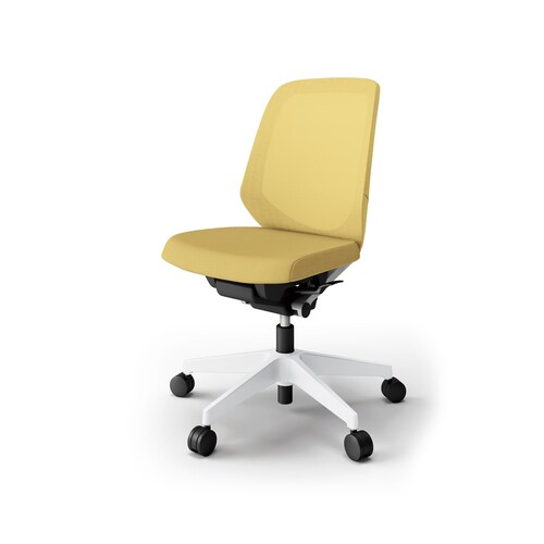 ノートチェア ロー 樹脂WH布カナリア