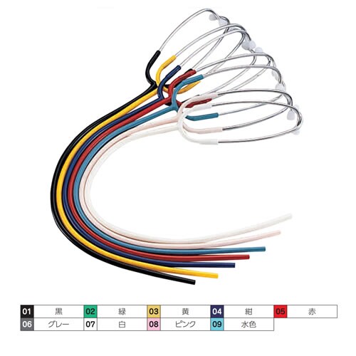 聴診器用耳金具・チューブセット 内バネ式 黄