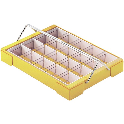 カラー散薬トレー20人用 取手付 イエロー
