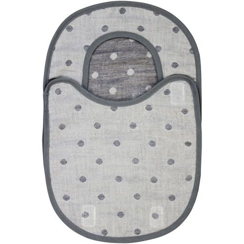 オーガニックダブルガーゼパウチカバー 水玉グレー