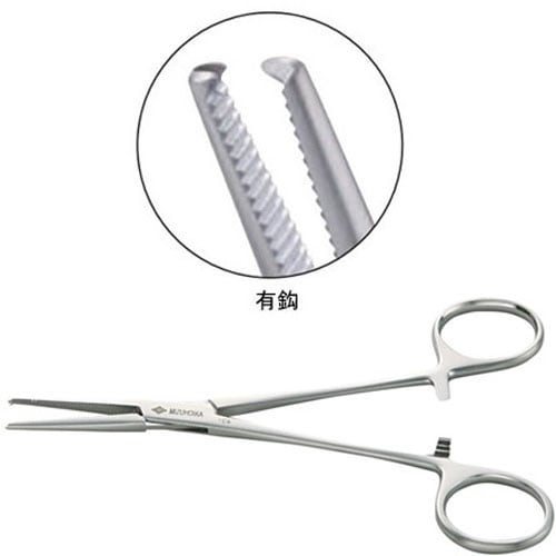 止血鉗子 コヘル氏 直型・有鈎 185mm