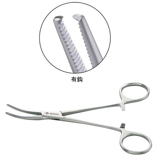 止血鉗子 コヘル氏 反型・有鈎 185mm