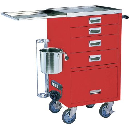 コンパクト救急カート(4段) レッド