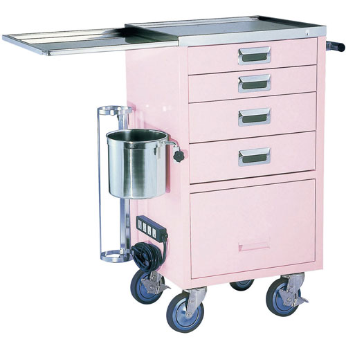 コンパクト救急カート(4段) ピンク