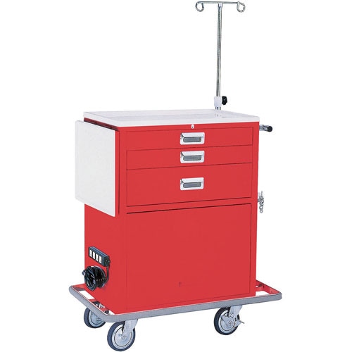 ワイド救急カート(3段) レッド