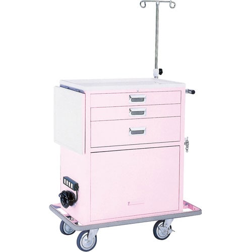 ワイド救急カート(3段) ピンク
