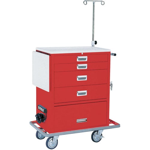 ワイド救急カート(4段) レッド