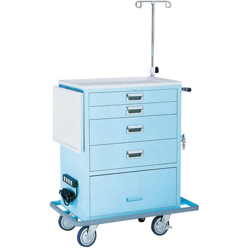 ワイド救急カート(4段) ブルー