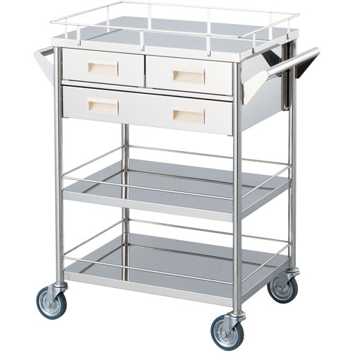 回診車 引出3コ付(三段) MY−1538