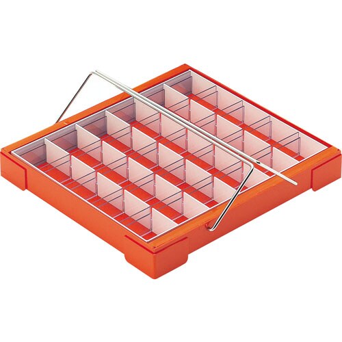 カラー散薬トレー30人用 取手付 オレンジ