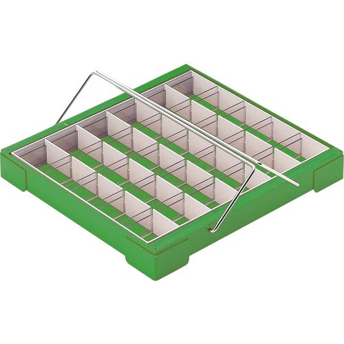 カラー散薬トレー30人用 取手付 グリーン