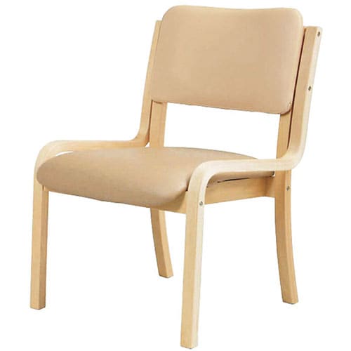 多目的木製チェア 肘なし ベージュ