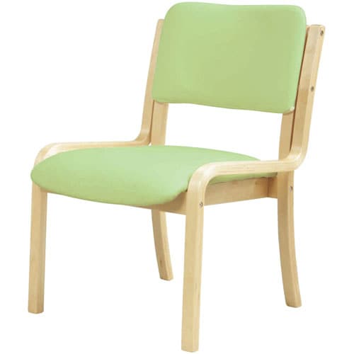多目的木製チェア 肘なし グリーン