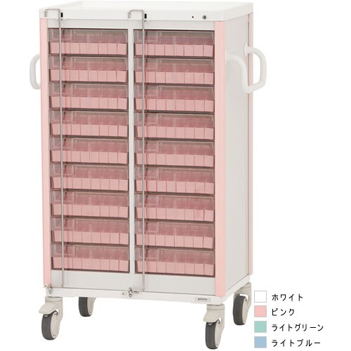 与薬カート1Week 18床用 ライトグリーン