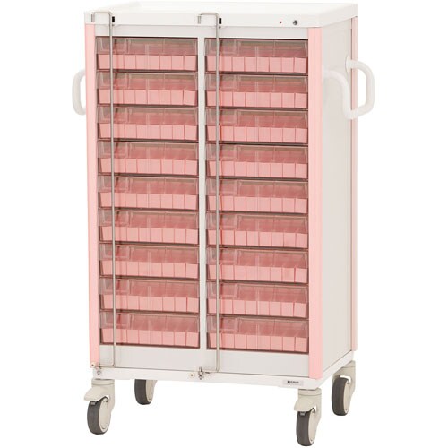 与薬カート1Week 18床用 ピンク