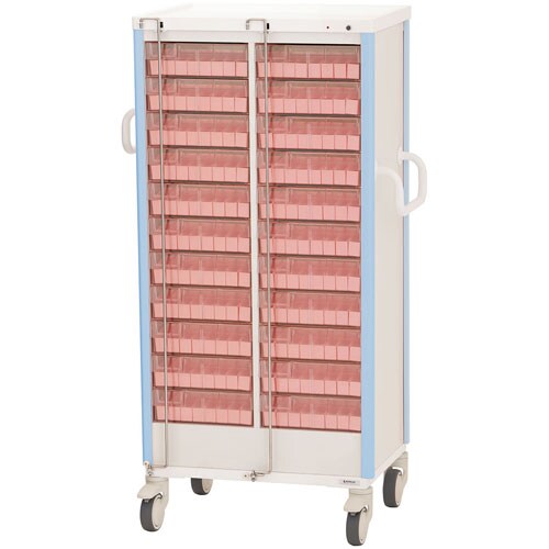 与薬カート1Week 22床用 ライトブルー