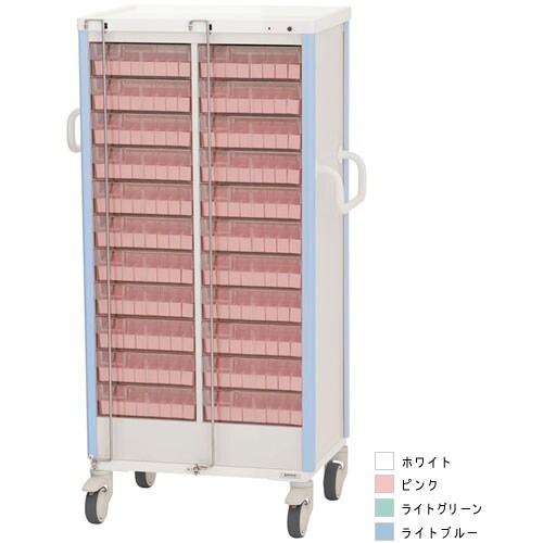 与薬カート1Week 22床用 ピンク