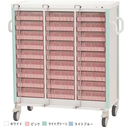 与薬カート1Week 27床用 ライトブルー