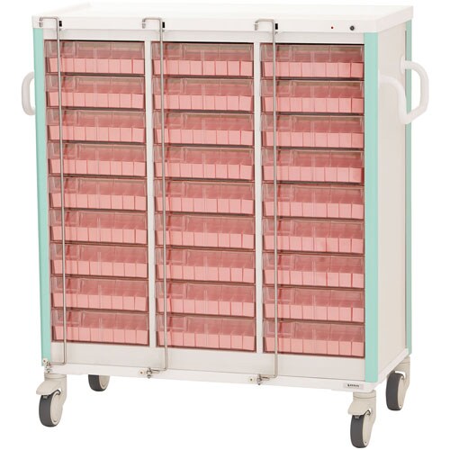 与薬カート1Week 27床用 ライトグリーン