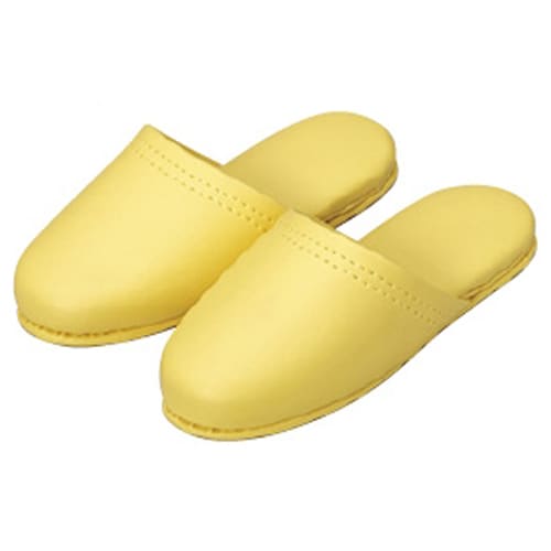 子供用スリッパ(レザー調) イエロー