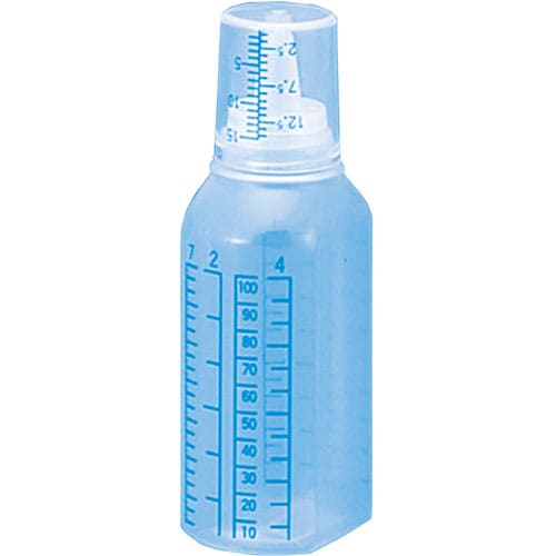投薬瓶 SKカップ付ボトル青目盛滅菌済 100ml