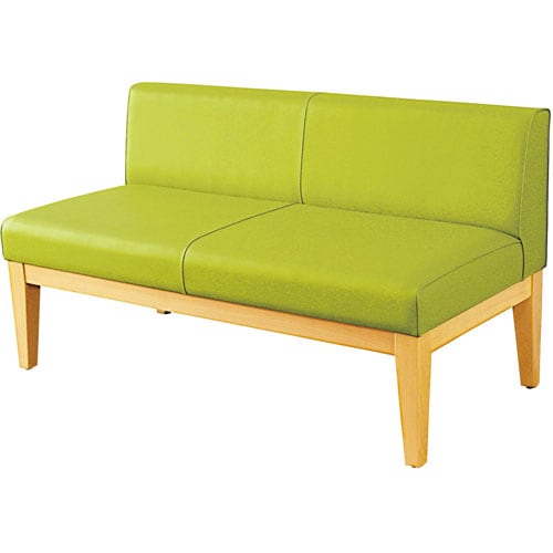 ロビーチェア 背付 グリーン 幅1200