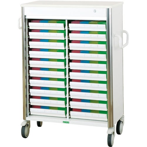 与薬カートレギュラータイプ2列 20床用ホワイト