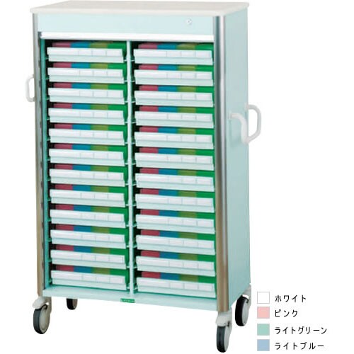 与薬カートレギュラータイプ2列 24床用ピンク