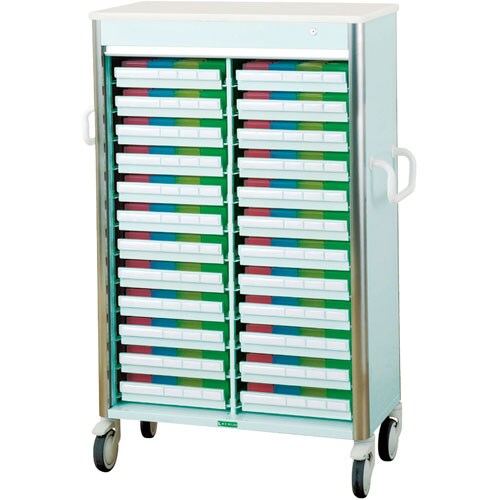 与薬カートレギュラータイプ2列 24床用Lグリーン