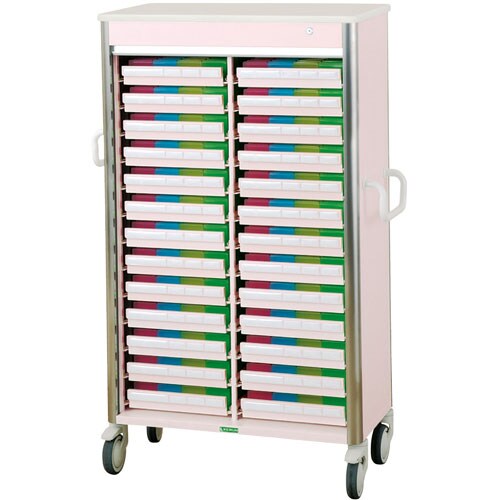 与薬カートレギュラータイプ2列 26床用ピンク