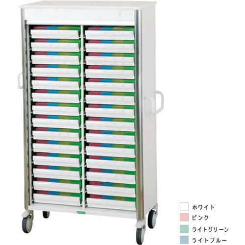 与薬カートレギュラータイプ2列 28床用ピンク