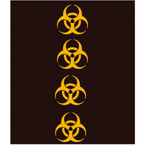 バイオハザードマーク付ポリエチレン袋 60L 黒